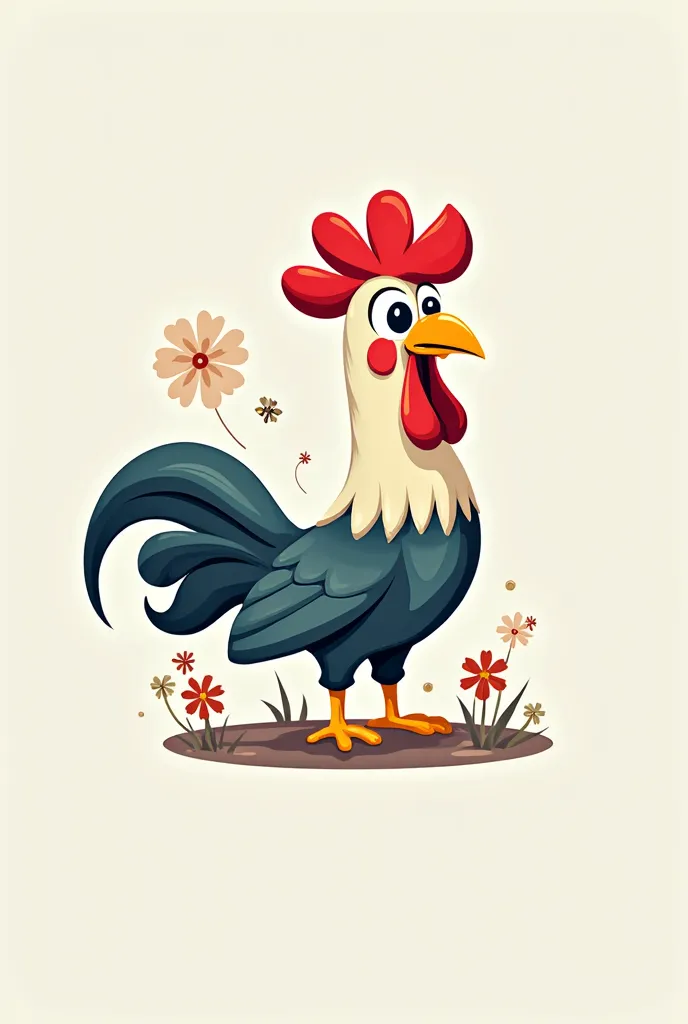 Make a logo with a rooster cartoon style that contains the name of the brand that is Mídias Le Coq, It is an advertising and advertising agency