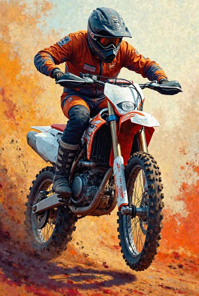 Abstract dirt bike painting