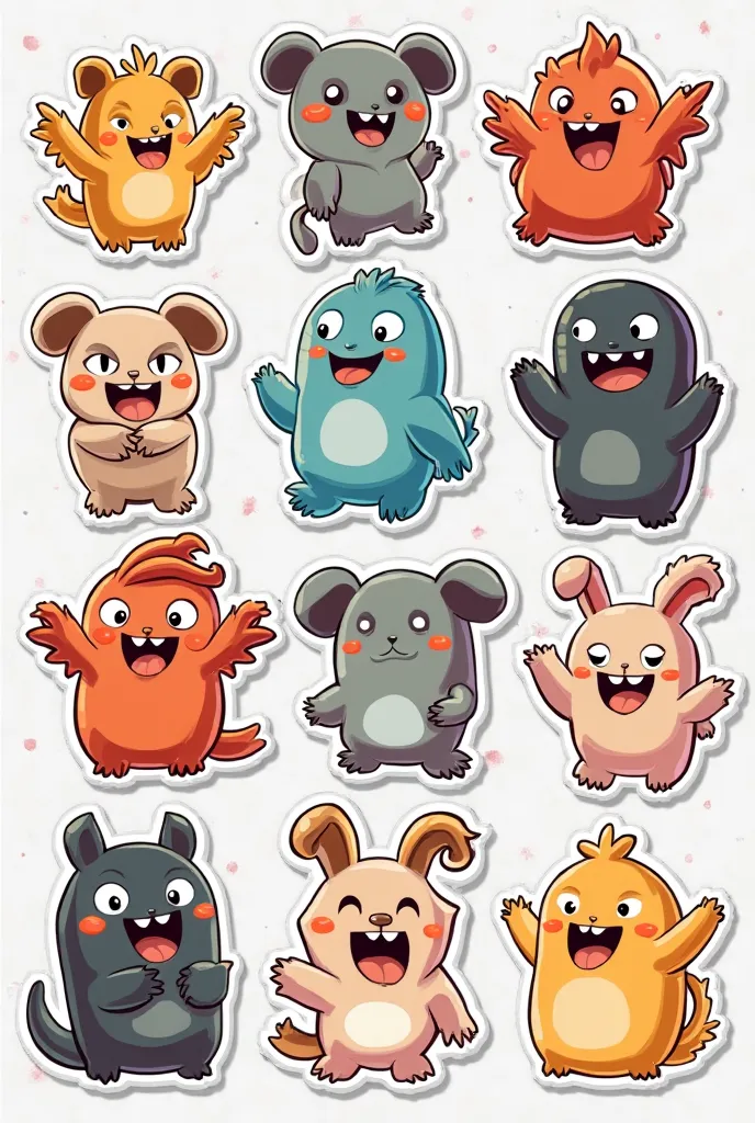 Generate a few cartoon sticker which is very unique and best for selling