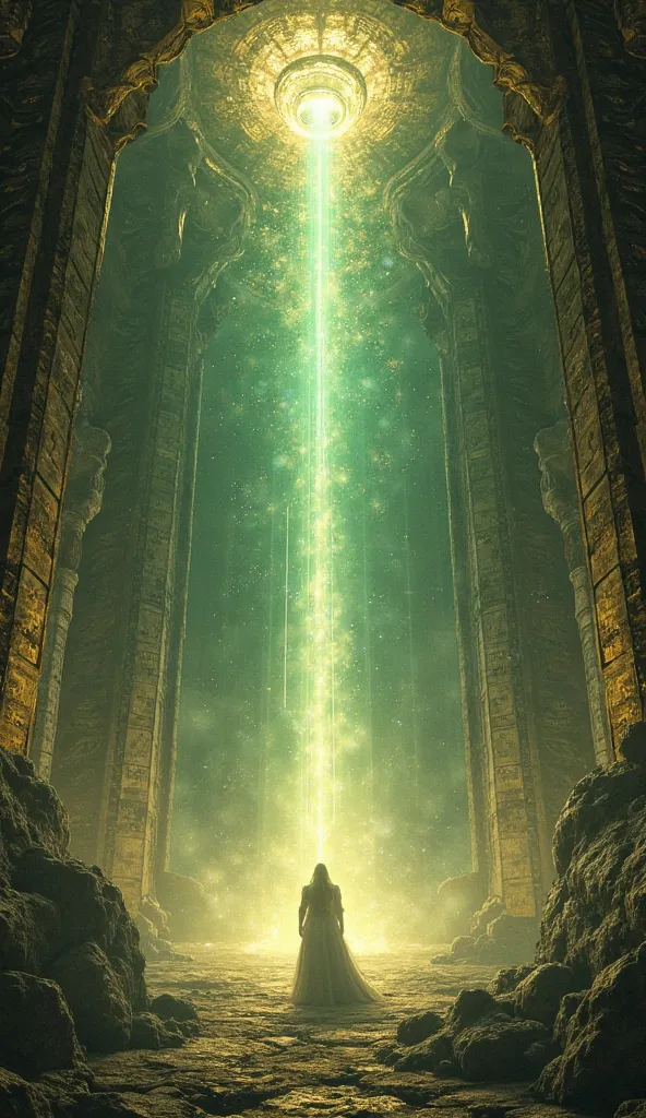 Environment: The temple’s entrance hums with ancient power. Inside, golden inscriptions glow across the walls, untouched by time. In the center of the chamber, a crystal pulses with radiant energy—the heart of the forest.

Characters: Chestnut, breathing h...