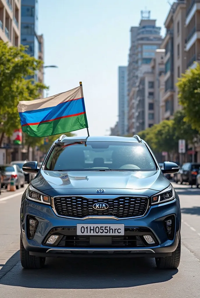 Kia Sorento uzbek nomber 01H055RC with uzbek flag