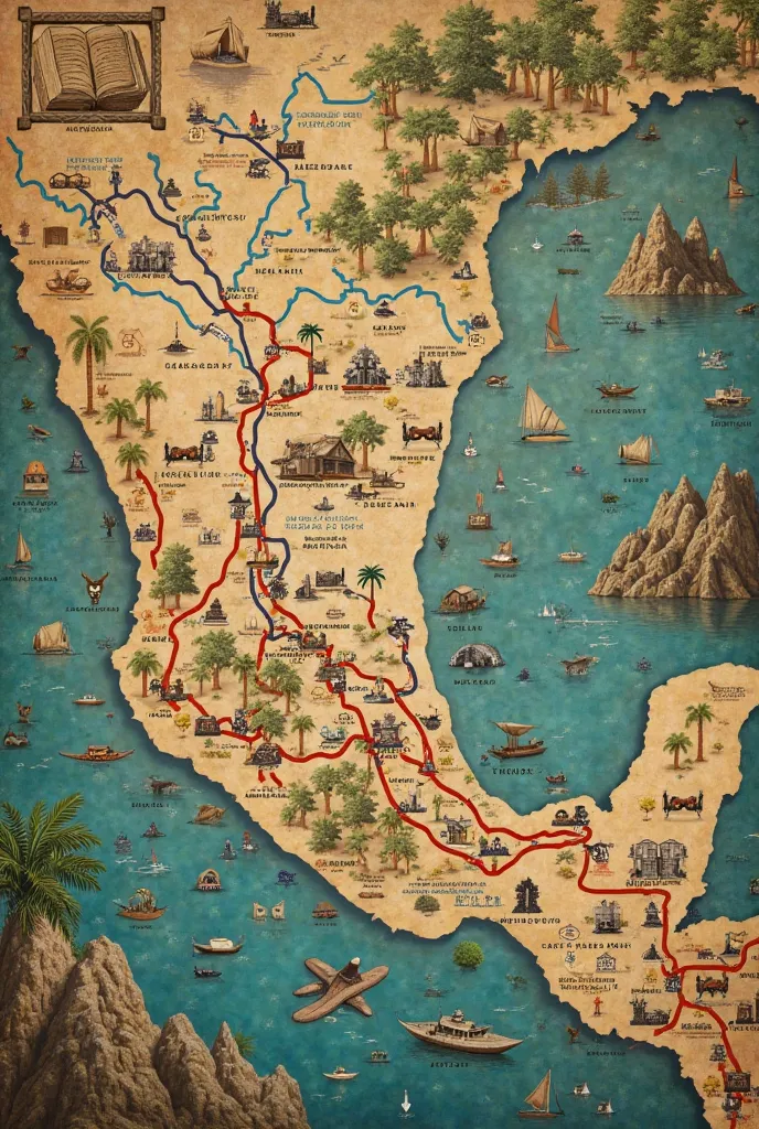 Map of trade routes in Mesoamerica 