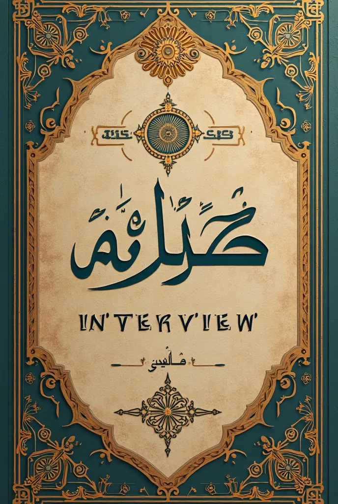 I wrote a book for Farhangian University interview to become a teacher and now I want you to make a cover for this book, use the logo I sent you as a photo. The name of the book is also “Farhangian University Interview Book” . Characters have Islamic cover...