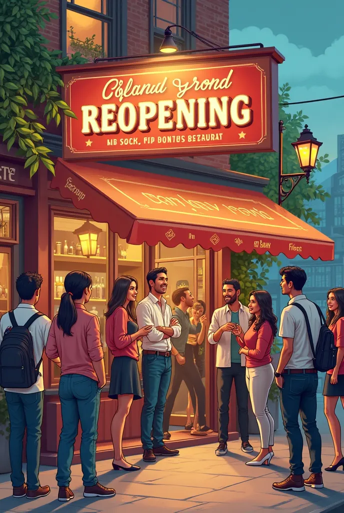 Create realistic restaurant reopening announcement flyer