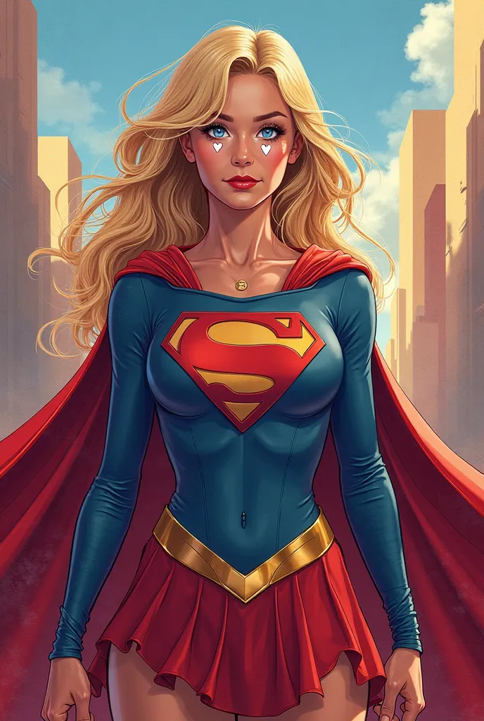 Supergirl with eyes with heart 