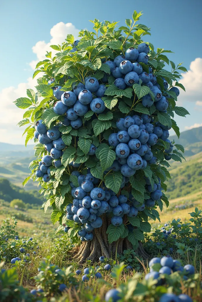 Create an advertisement that giant blueberry plants are sold