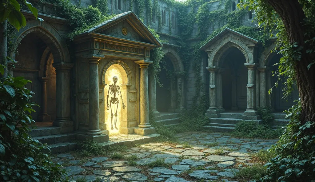 In a few days an old tomb was discovered from the courtyard of the mansion, in which the remains of the light were buried