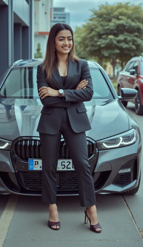 Standing in front of a BMW car