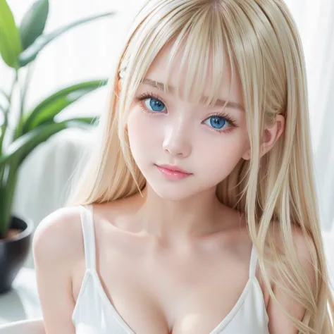  Clear White Glossy Skin 、style blonde gets in the way in front of her cute face、Huge Boobs、Extraordinary white blonde girl、  cute sexy little beautiful face 、beautiful straight blonde hair that shines、Big Breasts, very perfect, beautiful, big clear, very ...