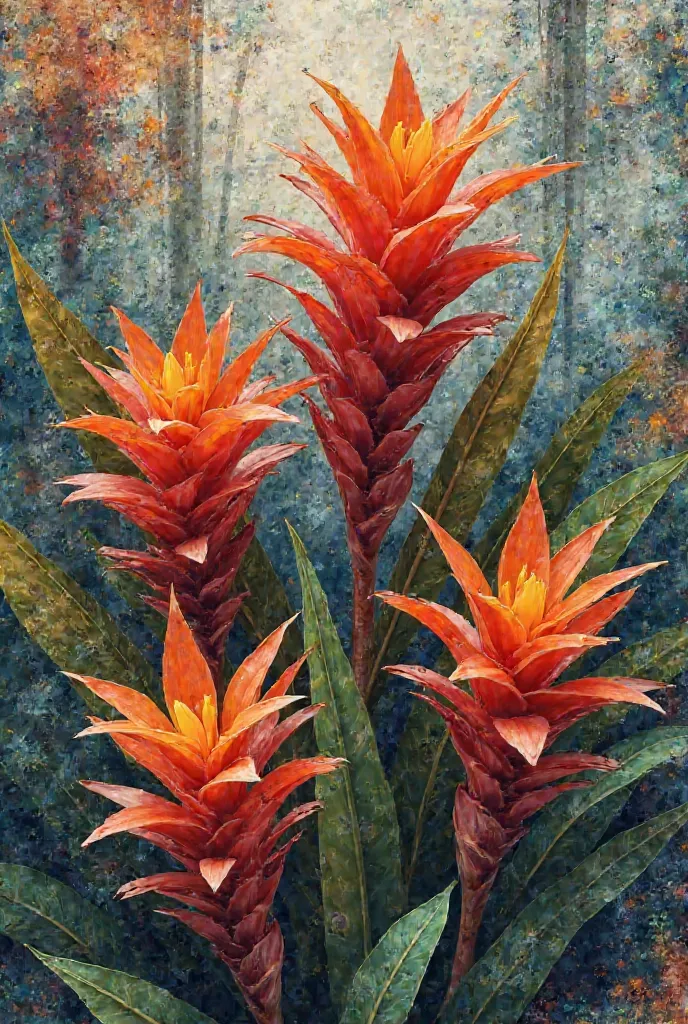 Bromeliads, photographies, real, collage, wallpaper