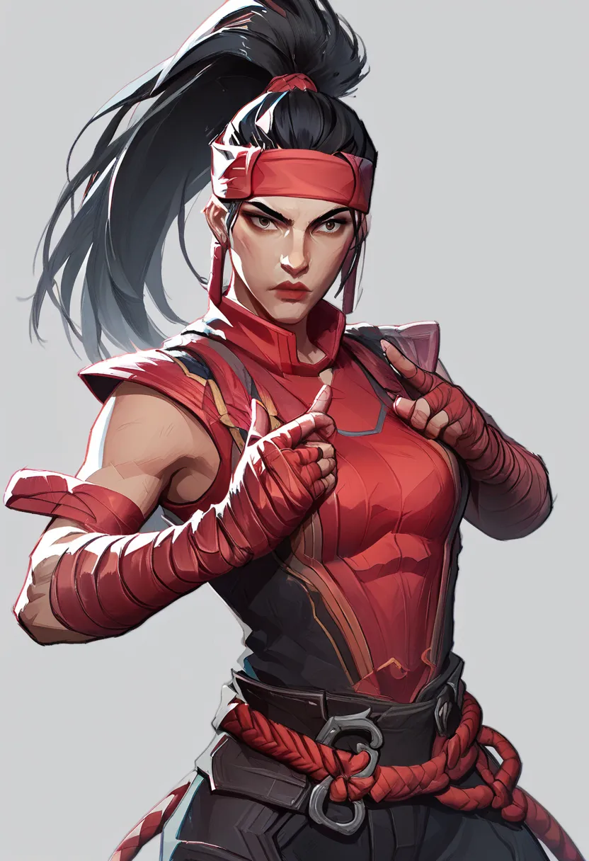 Elektra's costume is iconic and instantly recognizable. Here are the key details:

- **Color Scheme:** Predominantly red.
- **Bodysuit:** A tight, sleeveless red bodysuit with a high-cut design.
- **Boots:** Red boots that match the bodysuit.
- **Arm Wraps...