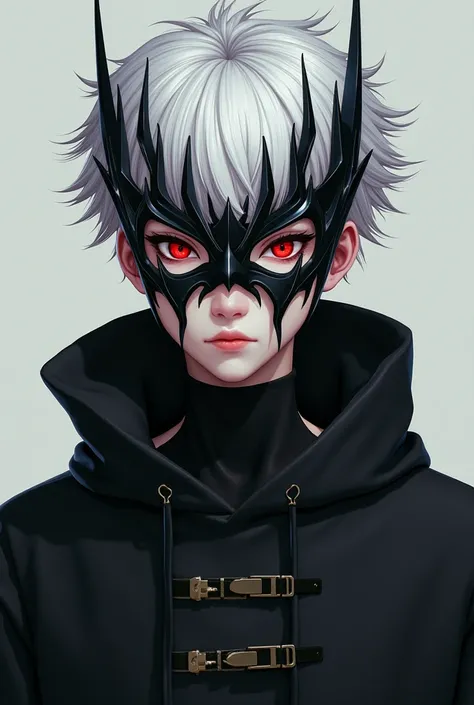 Le sexe est masculin, homme, il,Lui
Âge : 16 ans
Couleur des cheveux : blanc
Couleur des yeux : rouge
Toujours vêtu d'un masque en métal noir, style artistique anime.