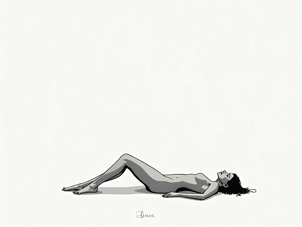 sexy woman lying down in black and white simple vector design