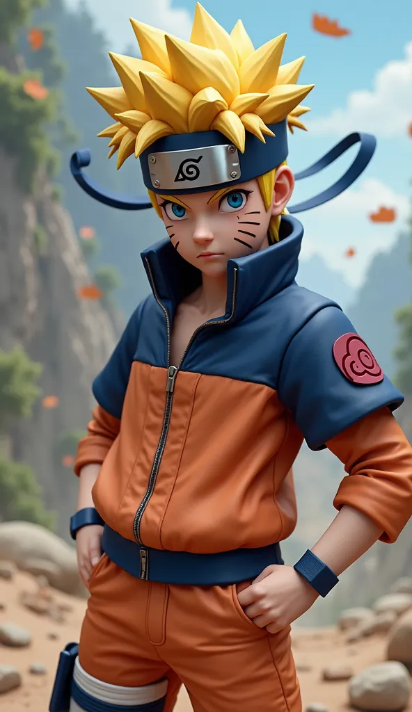 Make an image of Naruto from Naruto Shippuden in 3d art