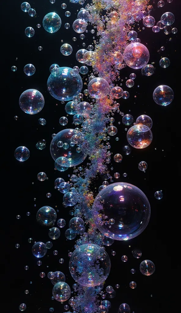 a lot of bubbles on a black background