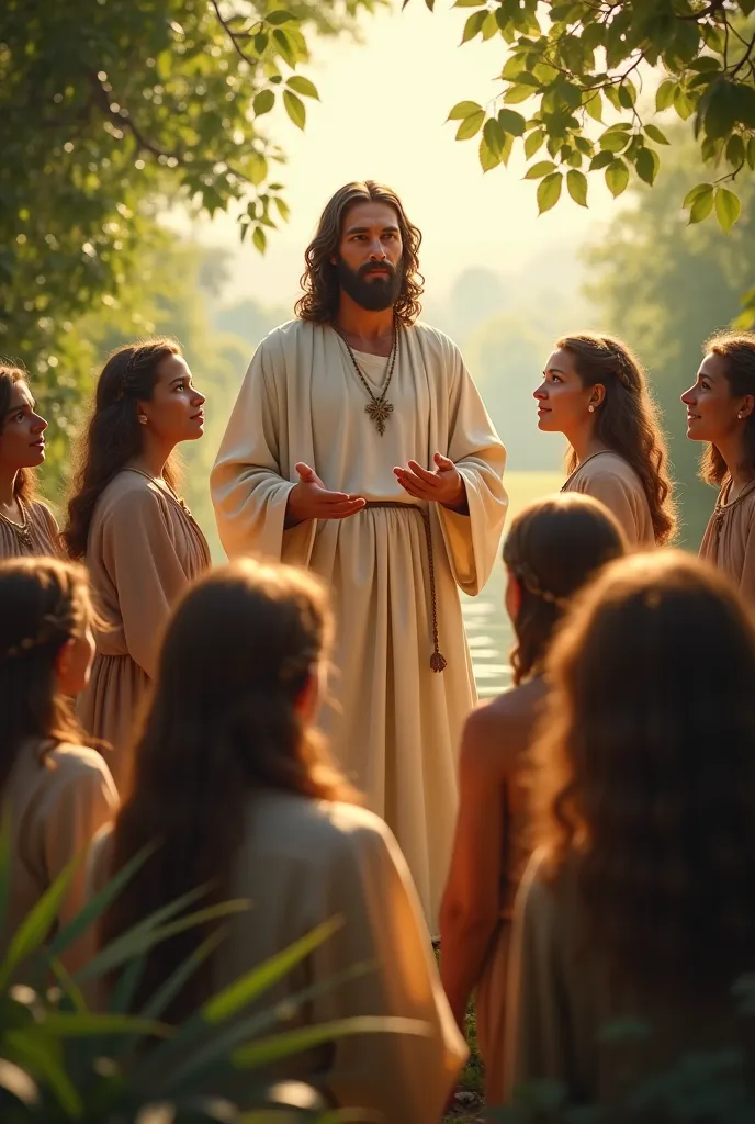 image of Jesus Christ teaching a group of young people seen at this time