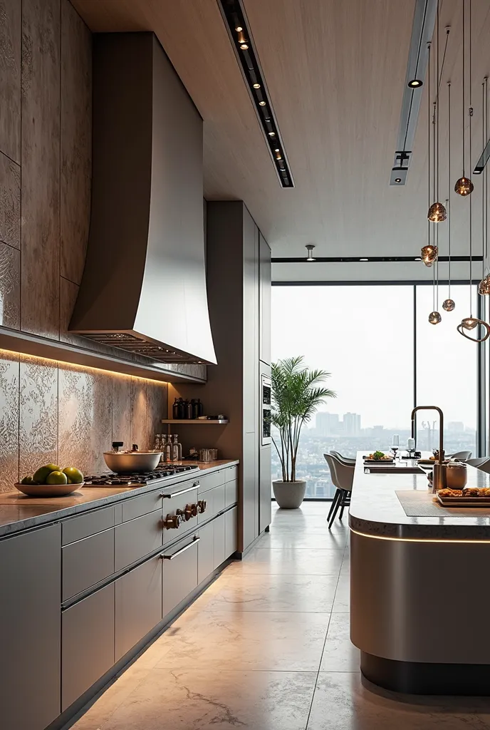 A futuristic kitchen with a national style+Gourmet production