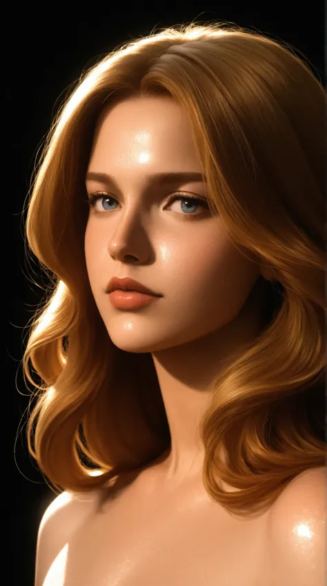 expressionist artwork image of a sexy french girl in the graphic art style of a french retro fashion photograph, no background, black background, soft lighting, shiny skin,