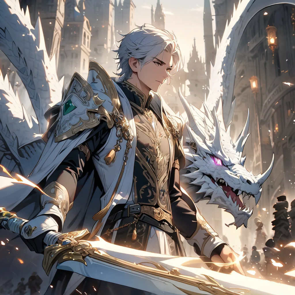 fine work,white dragon, Male,Light Sword,Face the Ring