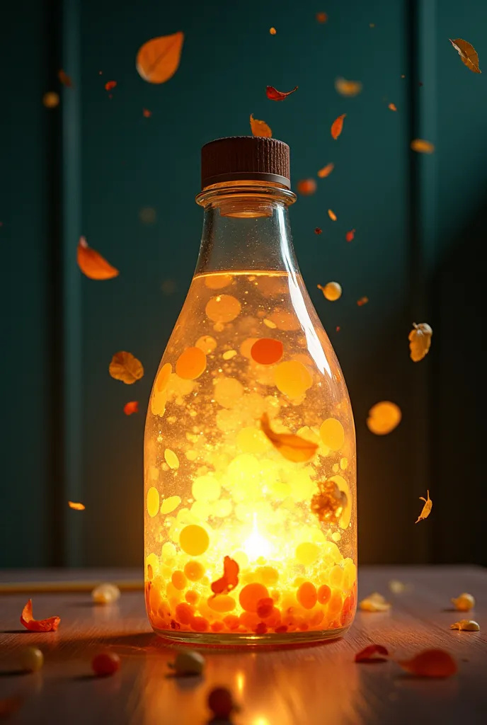 I need to create a poster for a, project so I need an image that contains the name of "MAGICAL LIGHT", this image that also has a lamp made with plastic bottles and that has the shape of an animated character and that has an automatic system, and that this...