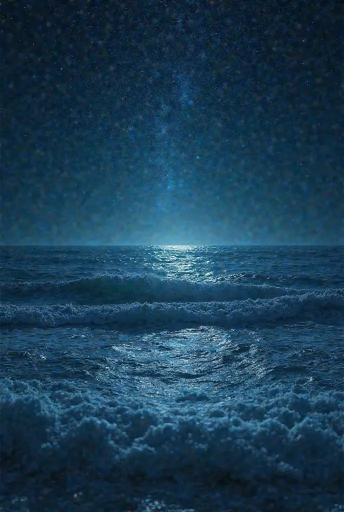 4k picture of sea in the night with waves and stars 