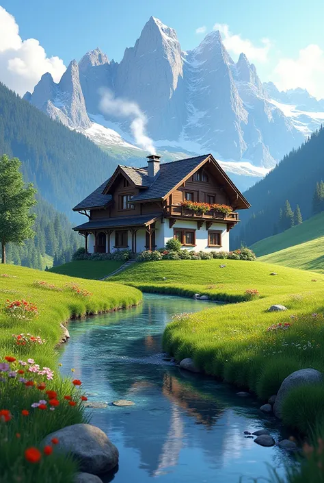 Create a photo of a beautiful house in Switzerland 