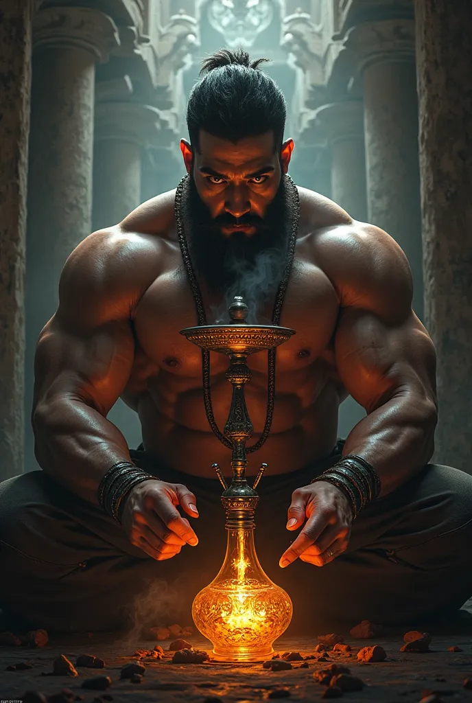 Muscular hookah smoking hookah 