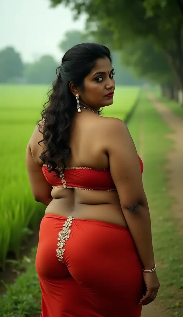 ack view fashion model photography image mature indian milf, she is turning back,Looks like Nayanthara, full body Closeup shot, Big chubby aunty, milf, cougar lady witch, fluffy hair, angry seductive face, yummy mummy, juicy tasty fleshy figure, horny Goth...