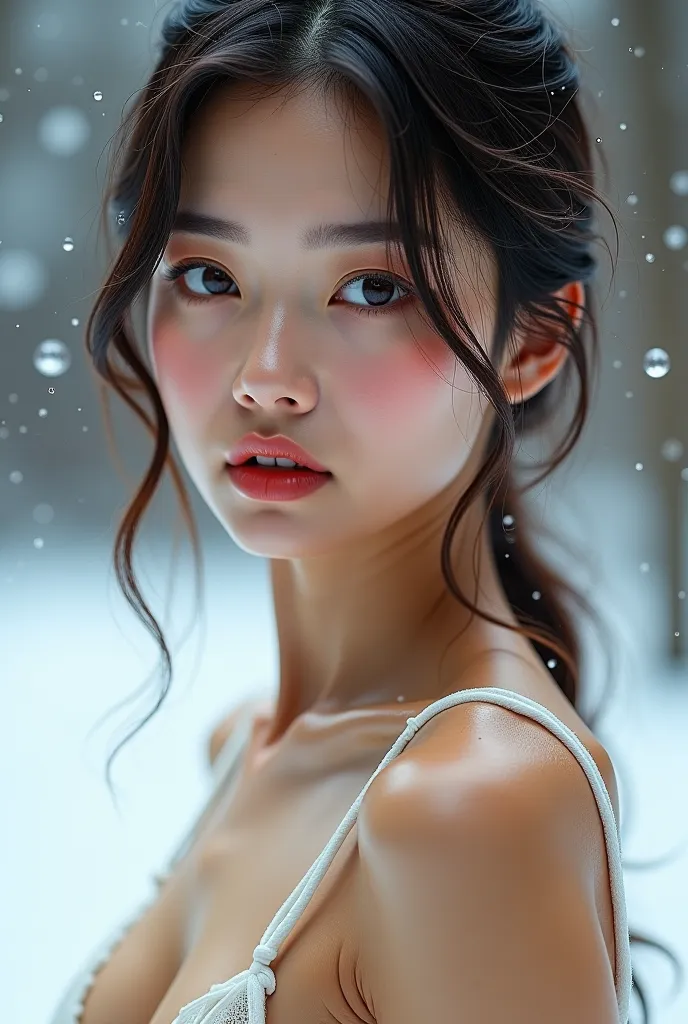 ((masterpiece)), ((best quality)), ((muscular body)), (The most beautiful Asia　Portrait of a European Woman),  Perfectly Detailed Eyes ,  perfect detail of the face , Very elaborate nose, Please Close Your Eyes and Open Your Mouth,  Perfect Teeth, sharp bo...