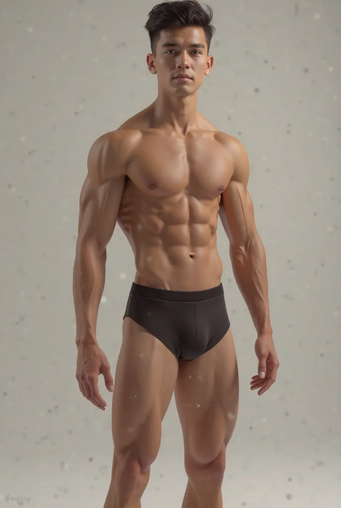 Create a 18 yrs boy with medium, aesthetic body with an attractive six-pack and obliques with height 6 feet. 