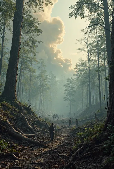 a landscape that shows the destruction of a tropical forest