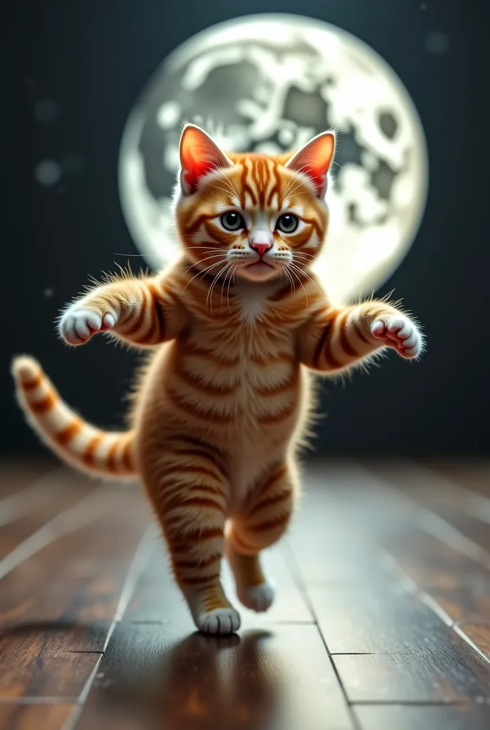 Moonwalk dancing cat