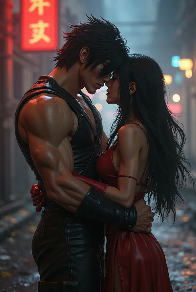 Tifa lockhart kissing a man 