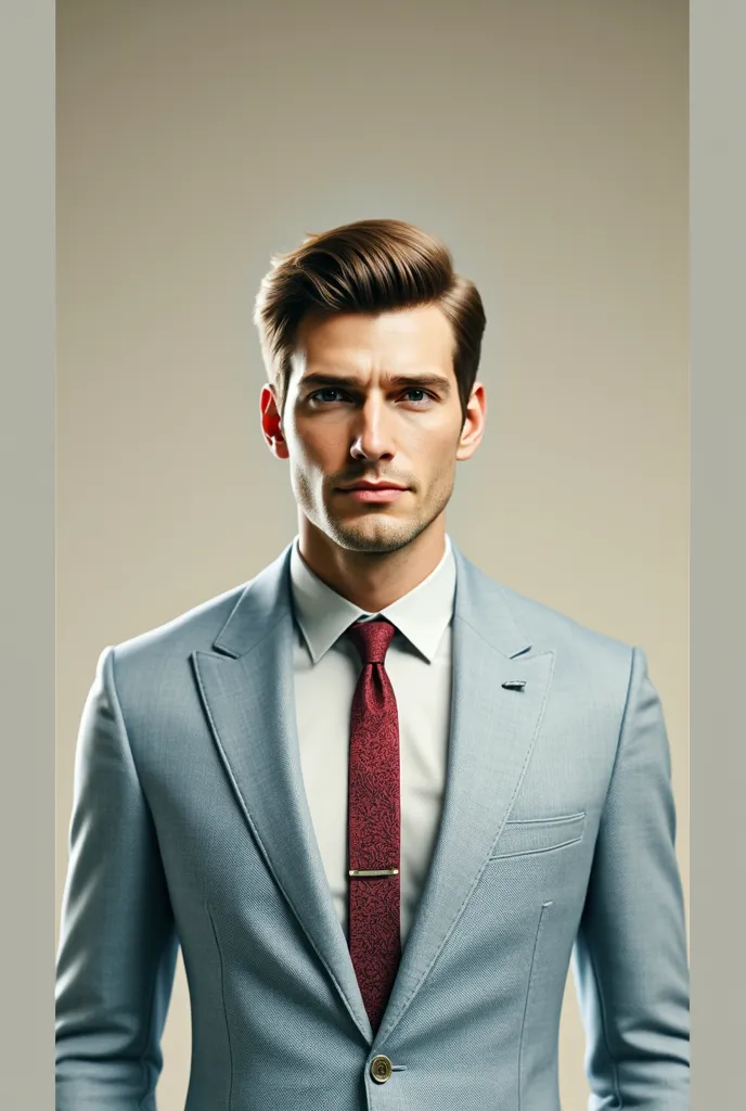 1.Handsome hair in a hyper-realistic suit with 85 length stylish modern professional combed back and side  