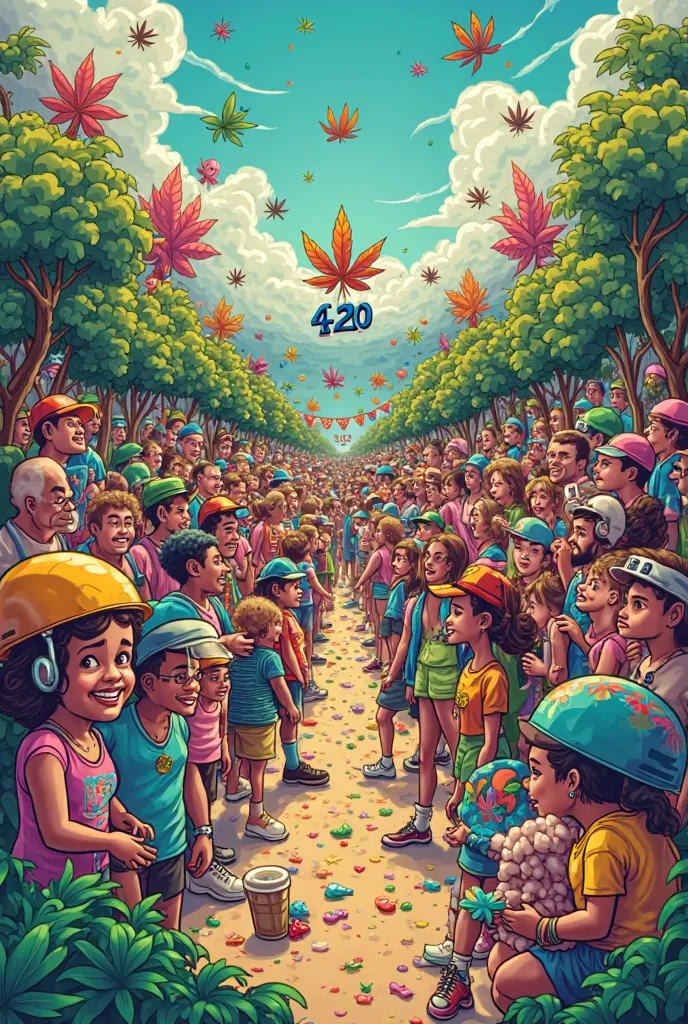 Marijuana celebration 420 cartoon