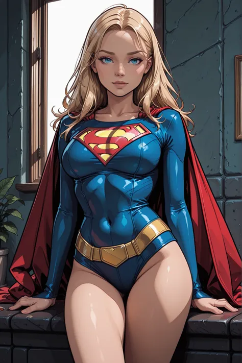 masterpiece, best quality, amazing quality, newest, very aesthetic, 1girl, supergirl, highres, absurdres