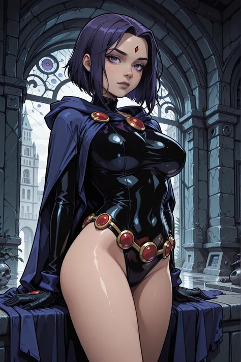 masterpiece, best quality, amazing quality, newest, very aesthetic, 1girl, raven \(dc\), highres, absurdres