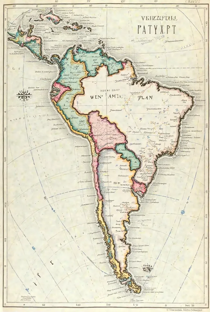 Map of Venezuela and draw the parallels and meridians that determine the astronomical situation of the country indicates the latitude and longitude of each of them and the geographical places of the country where it passed