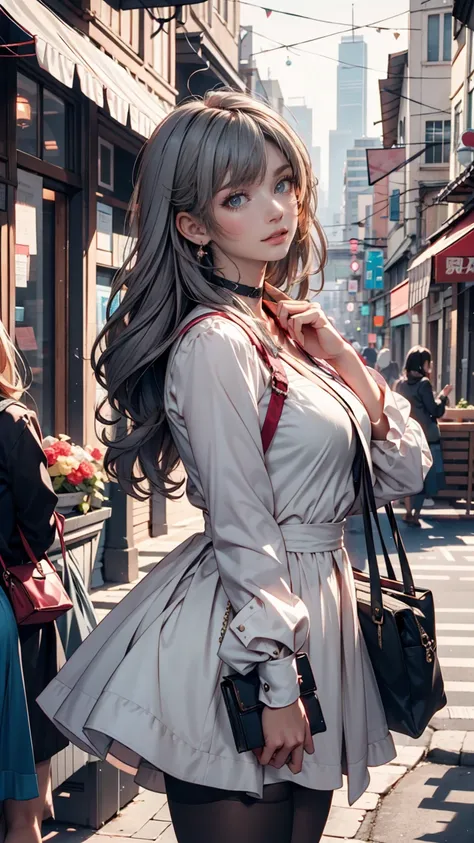  the background is the city , perfect Gray Hair girl, Loli Dress, Gray Hair, Gray Hair god, cute anime wife with beautiful clothes, Gray Hairの, best anime 4K konachan wallpaper, Little Curvy Lori , Pixiv and ArtStation's Guvez , Gray Hair girl, Nightcore, ...