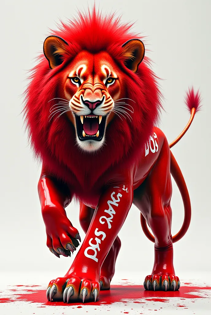 It generates a ferocious lion dressed as Coca-Cola and that says “L05”
