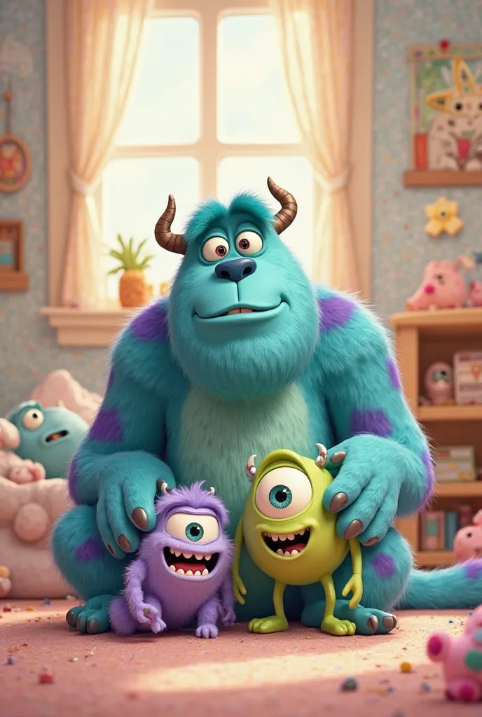 The main characters of Monster S.The cuddly baby version 