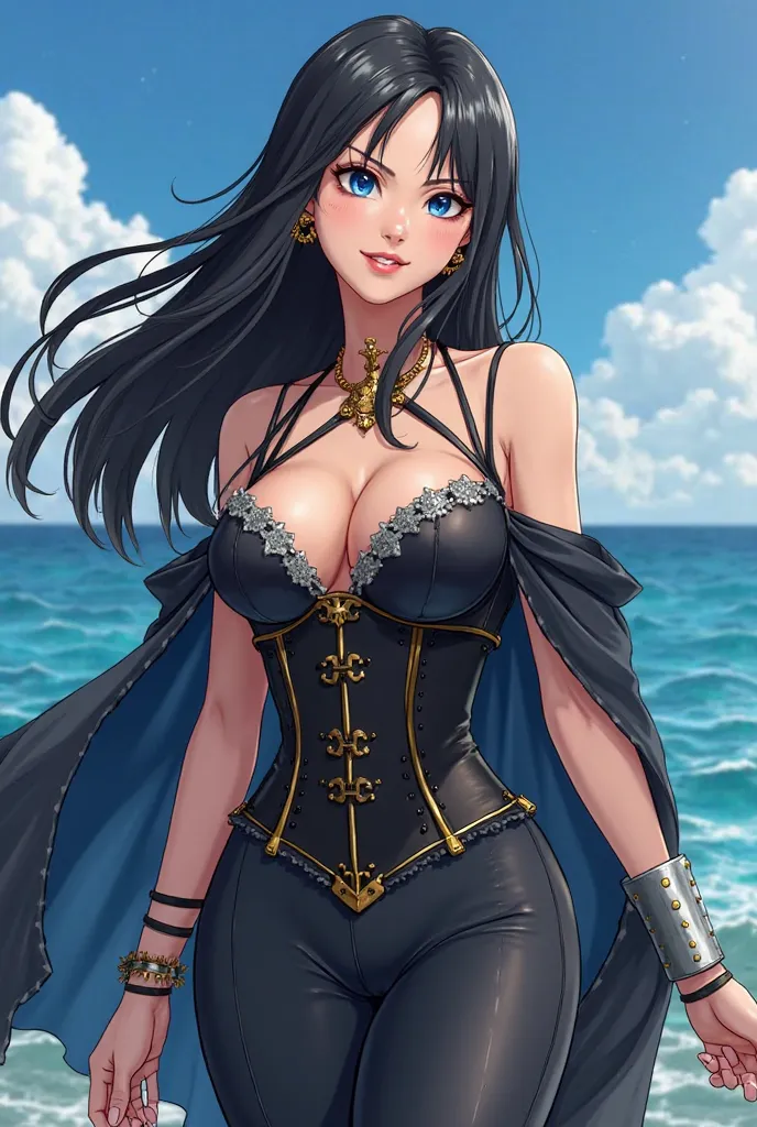 
Their appearance is jet-black eyes, sleek, It&#39;s long,  she is up to her waist , Sometimes it gets ruffled by the sea breeze, , which gives her a more carefree and charming look. His Eyes Are Expressive Blue, with a deep tone like the ocean. shine brig...