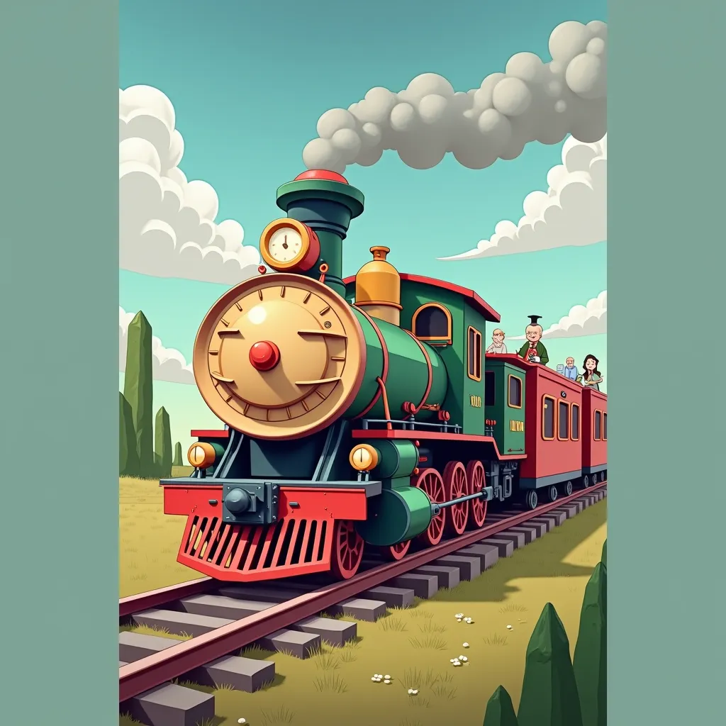 Create an image of a train of ren scientists 
