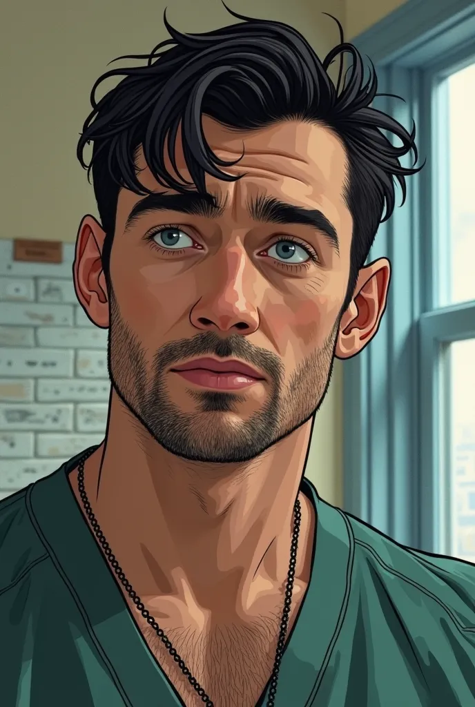 Leon, in The Flatshare by Beth O'Leary, is described as having a rugged, attractive appearance. He is tall, with dark hair, and has a lean, fit physique, likely due to his work as a nurse, which often involves physical activity. His facial features are als...