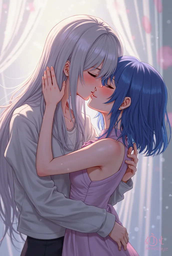 Kazama iroha and AZKi from hololive kissing