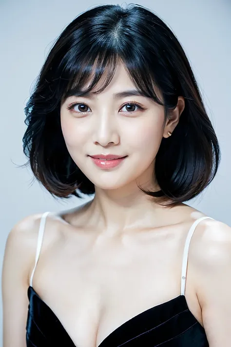 full body、black hair short hair、Age 35、I can see my cleavage、 woman dressed in white , Closeup of Tsuyu , Beautiful Korean Woman Wearing Black Hair, Gorgeous Young Korean Women, Cute Korean Actresses,  Nam Jae-yeon, Korean idol portraits,  Jung Hwa-choi , ...