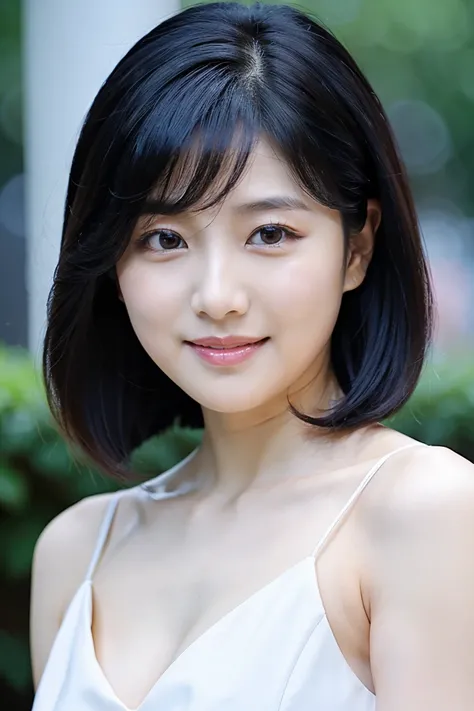 full body、black hair short hair、Age 35、I can see my cleavage、 woman dressed in white , Closeup of Tsuyu , Beautiful Korean Woman Wearing Black Hair, Gorgeous Young Korean Women, Cute Korean Actresses,  Nam Jae-yeon, Korean idol portraits,  Jung Hwa-choi , ...