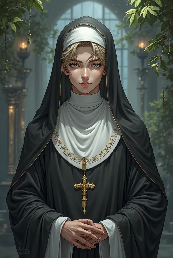 Anime Handsome Male Nun