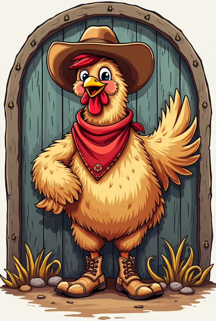 Logo to sell adorable cowboy fried chicken