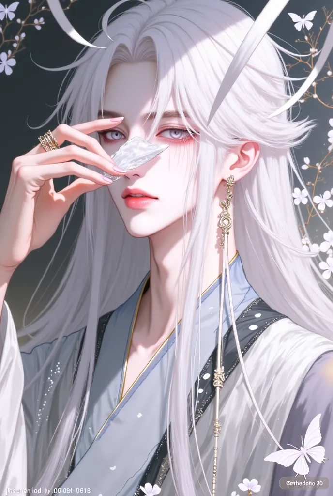 (masterpiece), (best quality), 1man, male, ancient Chinese, Hanfu, Chinese fantasy, long hair, dreamy eyes, (strong, well-defined, chiseled jawline), (prominent, slightly pointed chin), muscular, forehead, majestic, aesthetic, ethereal, handsome, stunning,...